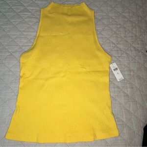 Maeve/Anthropologie Yellow Sleeveless Ribbed Shirt Size Medium NWT